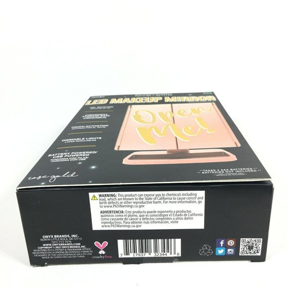 Onyx Professional LED Makeup Mirror Folding In-Base Magnifying Rose Gold - Picture 8 of 8